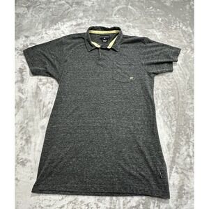 Billabong Polo Shirt‎ Mens Size Large Gray Short Sleeve 1/4 Button Up EUC